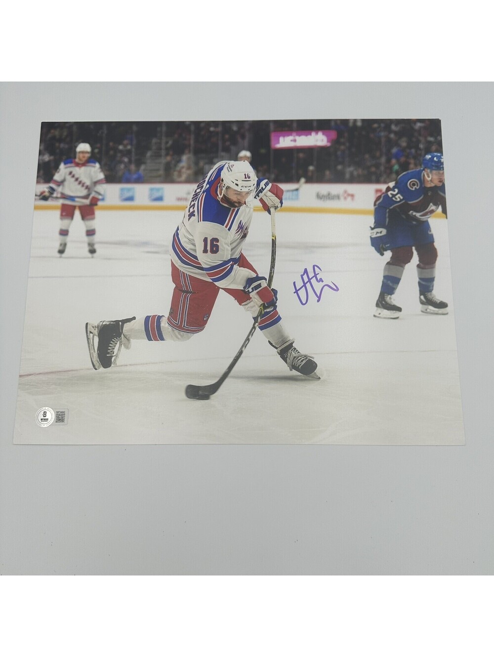 Vincent Trocheck Signed 11x14 New York Rangers Photo NHL Beckett COA